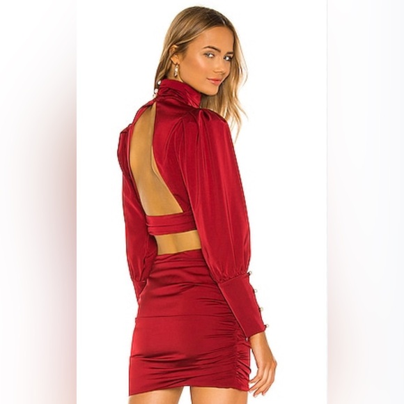 Camila Coelho Kristen Top in Wine, Size Medium - Picture 3 of 9